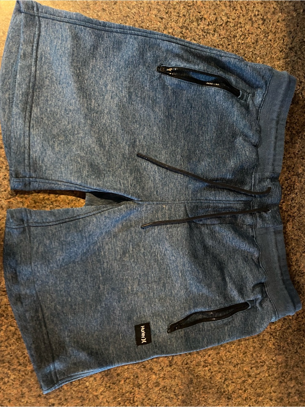Hurley Men’s Heathered Navy Knit Drawstring Athletic Shorts